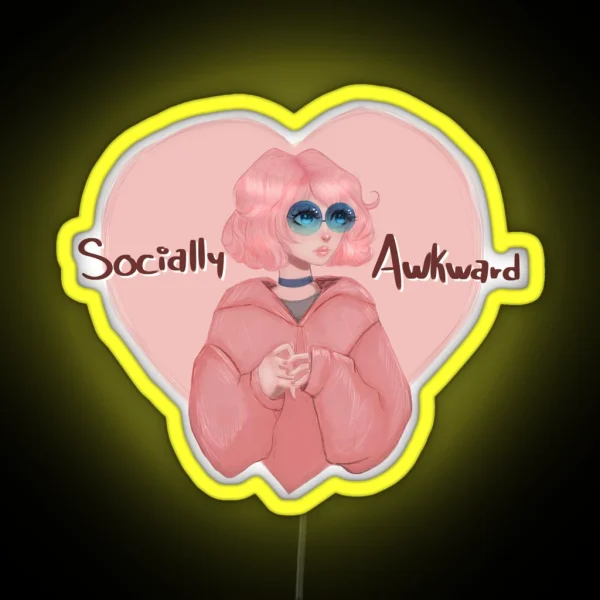 Socially Awkward Girl RGB Neon Sign
