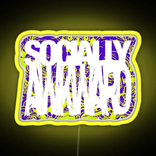 Socially Awkward Outline RGB Neon Sign