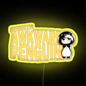 Socially Awkward Penguin Mia RGB Neon Sign