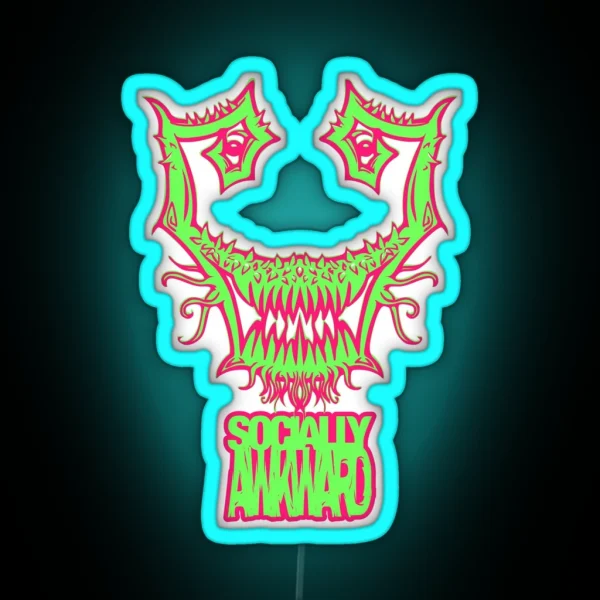 Socially Awkward Weed RGB Neon Sign