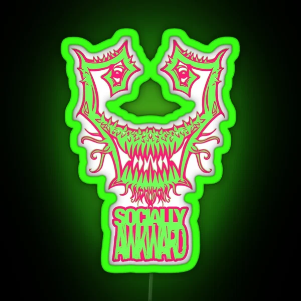 Socially Awkward Weed RGB Neon Sign