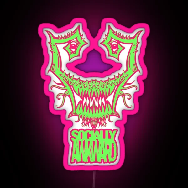 Socially Awkward Weed RGB Neon Sign