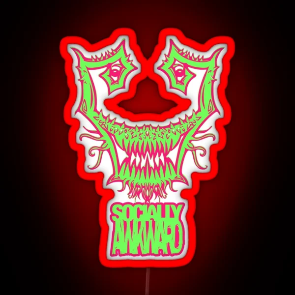 Socially Awkward Weed RGB Neon Sign