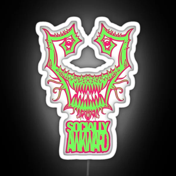 Socially Awkward Weed RGB Neon Sign