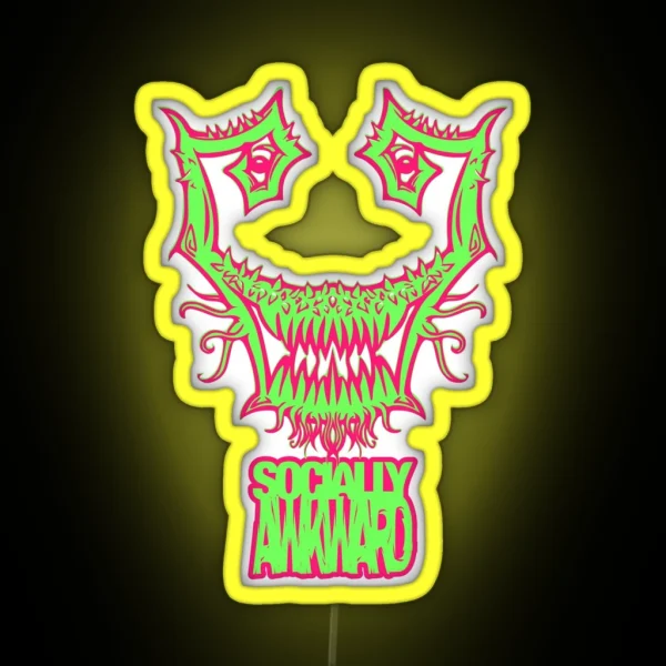 Socially Awkward Weed RGB Neon Sign