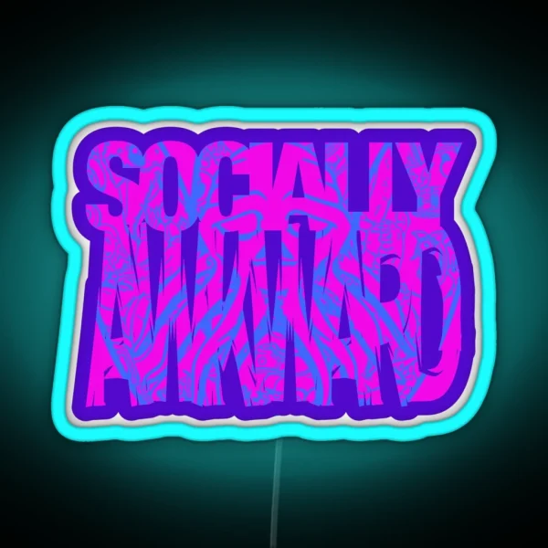 Socially Awkward With Skulltopus RGB Neon Sign