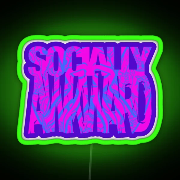 Socially Awkward With Skulltopus RGB Neon Sign
