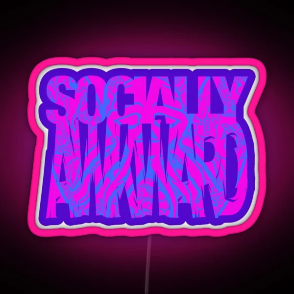 Socially Awkward With Skulltopus RGB Neon Sign