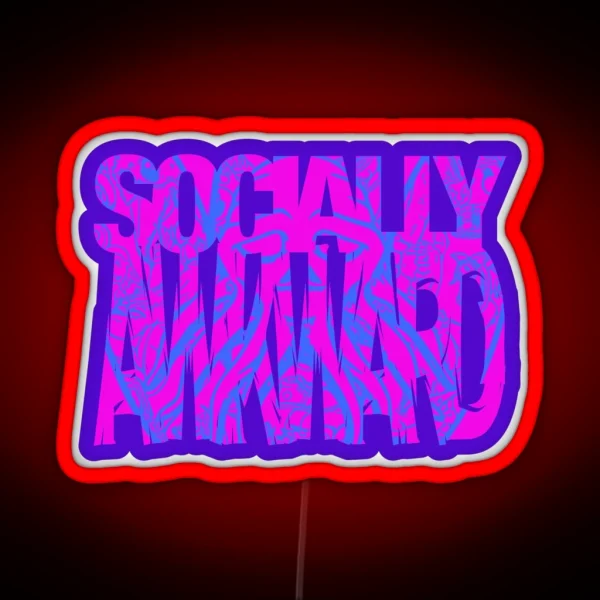 Socially Awkward With Skulltopus RGB Neon Sign