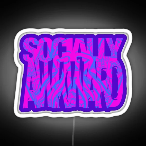 Socially Awkward With Skulltopus RGB Neon Sign