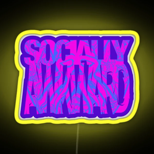 Socially Awkward With Skulltopus RGB Neon Sign