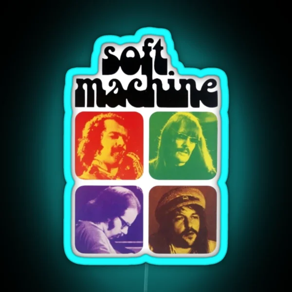Soft Machine Band Members Collage RGB Neon Sign
