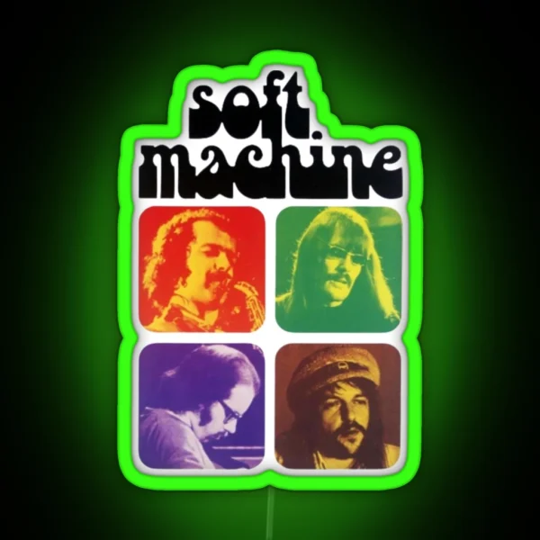 Soft Machine Band Members Collage RGB Neon Sign