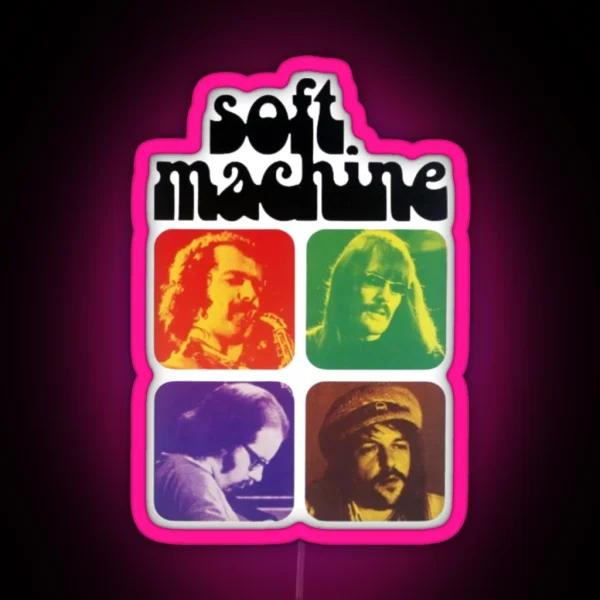 Soft Machine Band Members Collage RGB Neon Sign