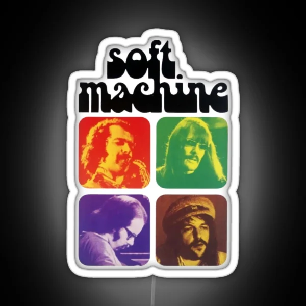 Soft Machine Band Members Collage RGB Neon Sign