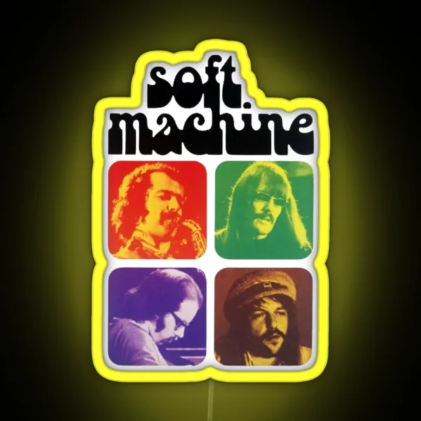 Soft Machine Band Members Collage RGB Neon Sign