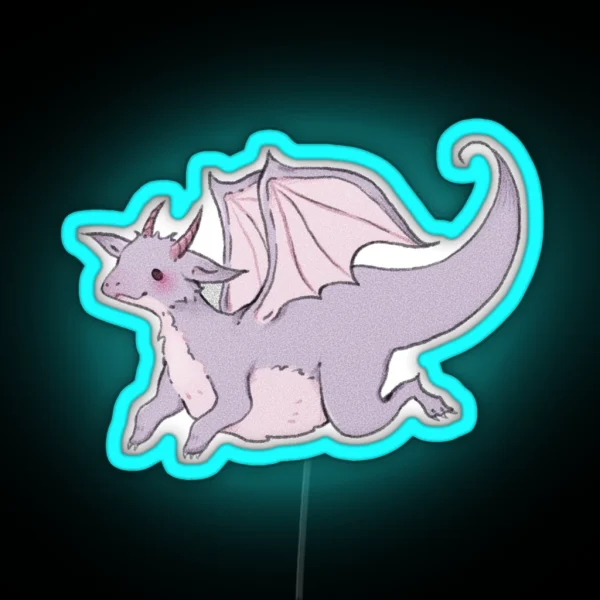 Soft Pastel Dragon Friend RGB Neon Sign
