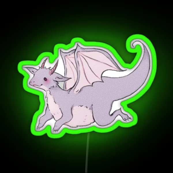 Soft Pastel Dragon Friend RGB Neon Sign