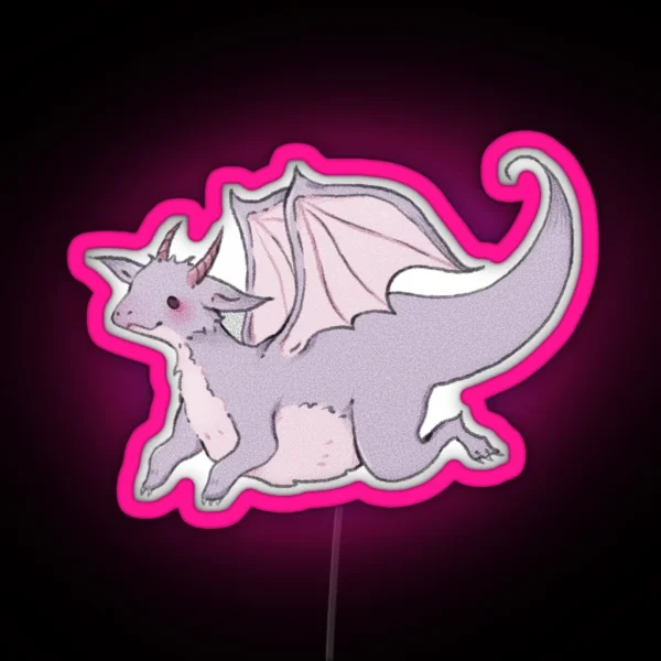 Soft Pastel Dragon Friend RGB Neon Sign
