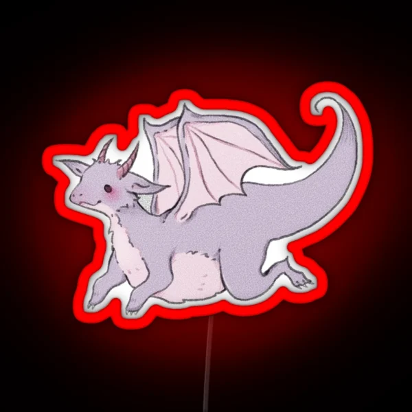 Soft Pastel Dragon Friend RGB Neon Sign