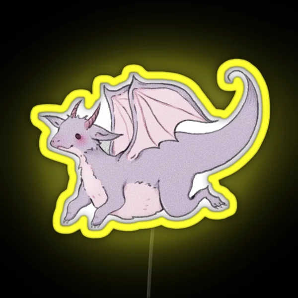 Soft Pastel Dragon Friend RGB Neon Sign