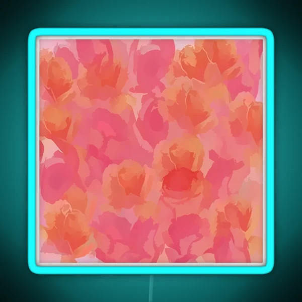 Soft Rose Bouquet Abstract RGB Neon Sign