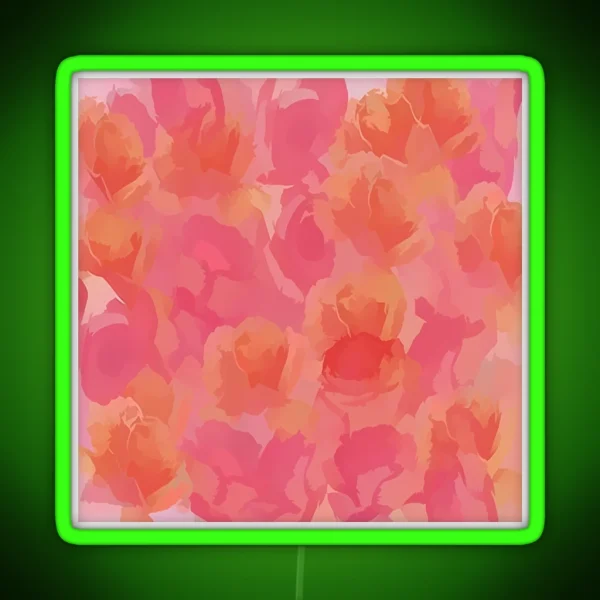 Soft Rose Bouquet Abstract RGB Neon Sign