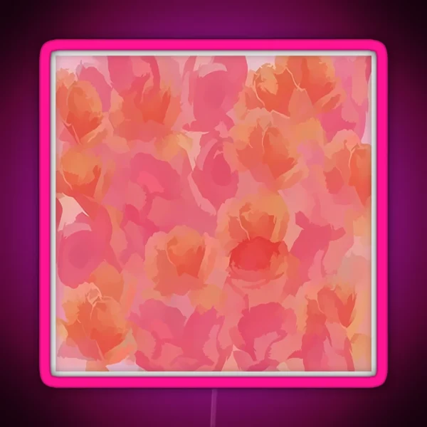Soft Rose Bouquet Abstract RGB Neon Sign