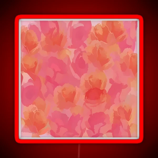 Soft Rose Bouquet Abstract RGB Neon Sign