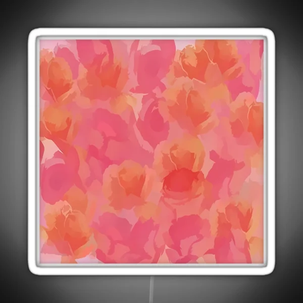 Soft Rose Bouquet Abstract RGB Neon Sign