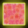 Soft rose bouquet with neon details in a vibrant, abstract composition.