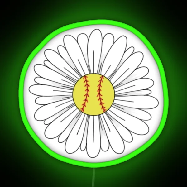 Softball Flower RGB Neon Sign