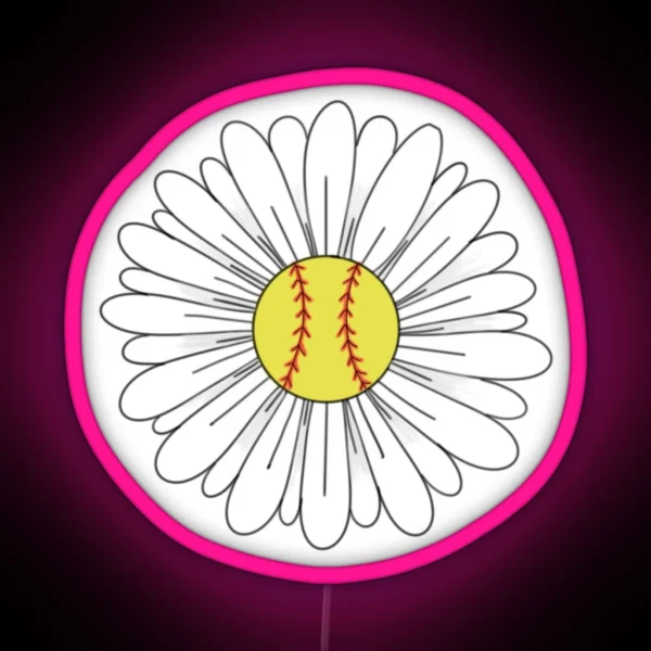 Softball Flower RGB Neon Sign