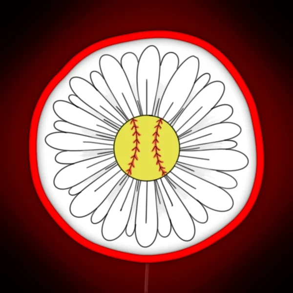 Softball Flower RGB Neon Sign