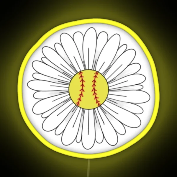 Softball Flower RGB Neon Sign