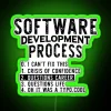 Python software development process illustration with neon sign elements