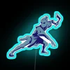 Sokka from Avatar holding a neon sign