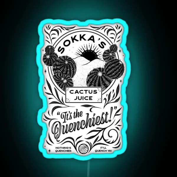 Sokka S ARTISINAL Cactus Juice 2 Electric RGB Neon Sign
