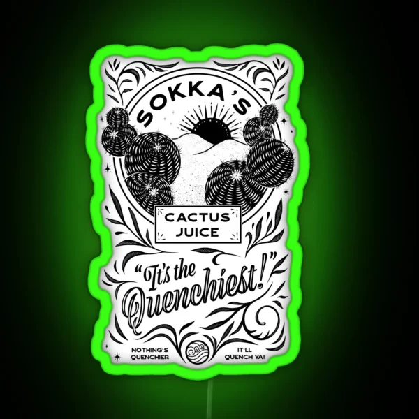 Sokka S ARTISINAL Cactus Juice 2 Electric RGB Neon Sign