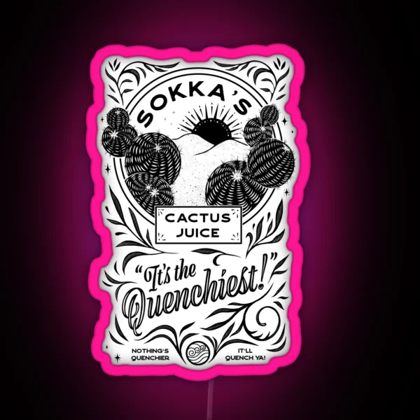 Sokka S ARTISINAL Cactus Juice 2 Electric RGB Neon Sign