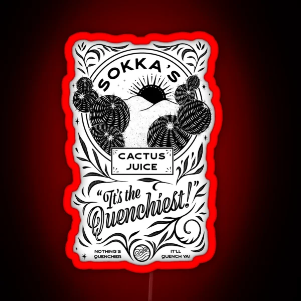 Sokka S ARTISINAL Cactus Juice 2 Electric RGB Neon Sign