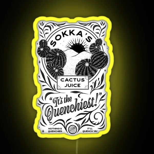 Sokka S ARTISINAL Cactus Juice 2 Electric RGB Neon Sign