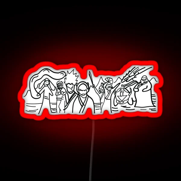 Sokka S Finale Drawing Of The Avatar Gang RGB Neon Sign