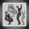 Solange's "When I Get Home" neon sign with RGB colors against a white background, featuring the album cover artwork in a m...
