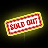 sold out neon rgb yellow sign