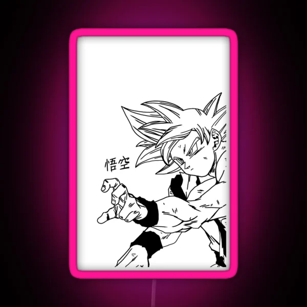 Son Goku Illustration RGB Neon Sign