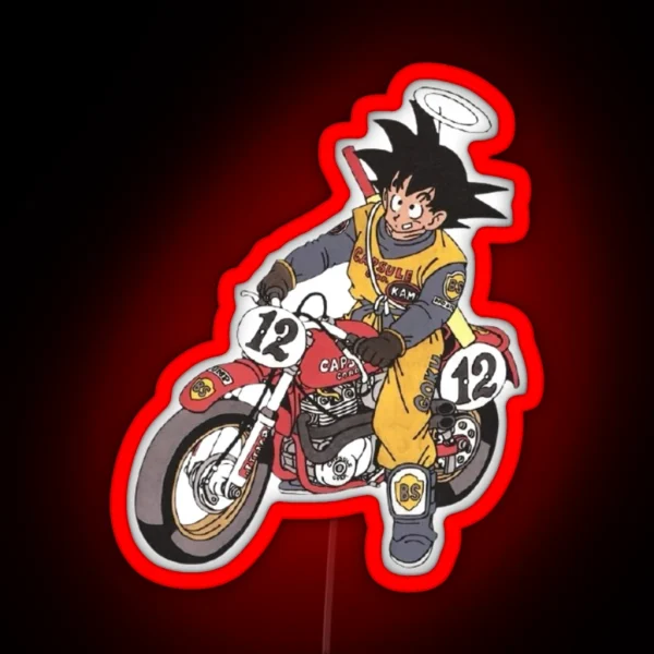 Son Goku On A Bike RGB Neon Sign