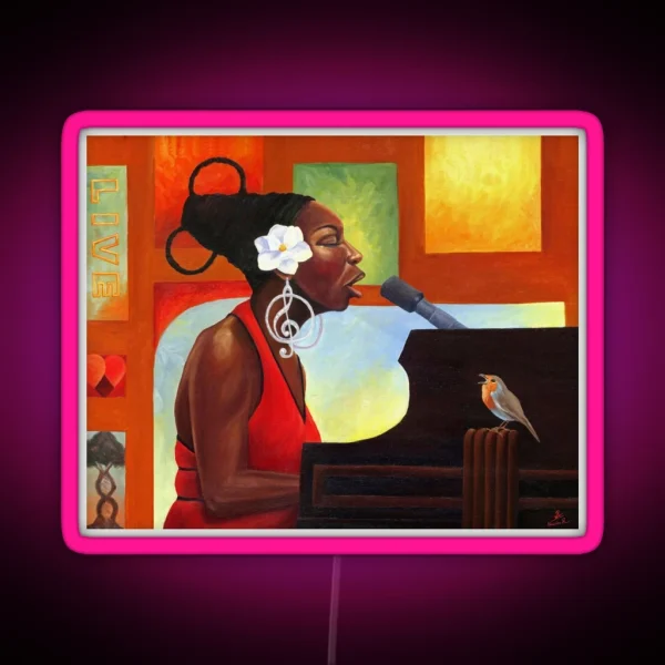 Songbird Nina Simone RGB Neon Sign