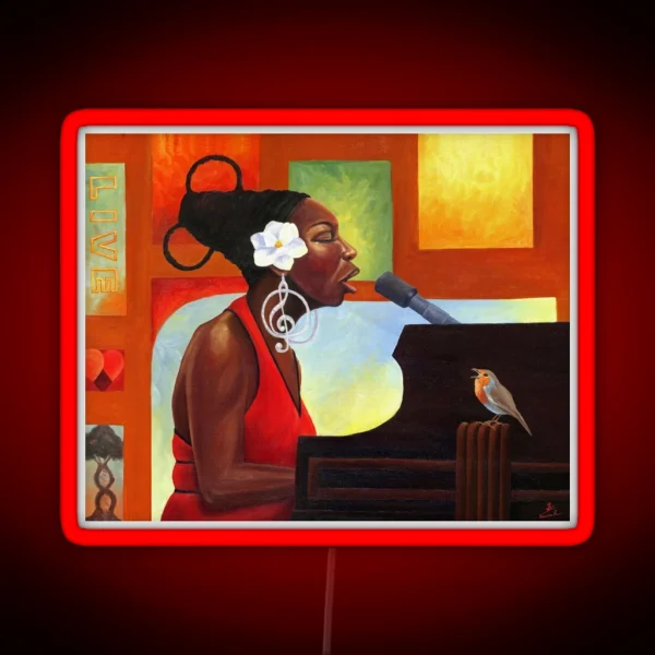 Songbird Nina Simone RGB Neon Sign