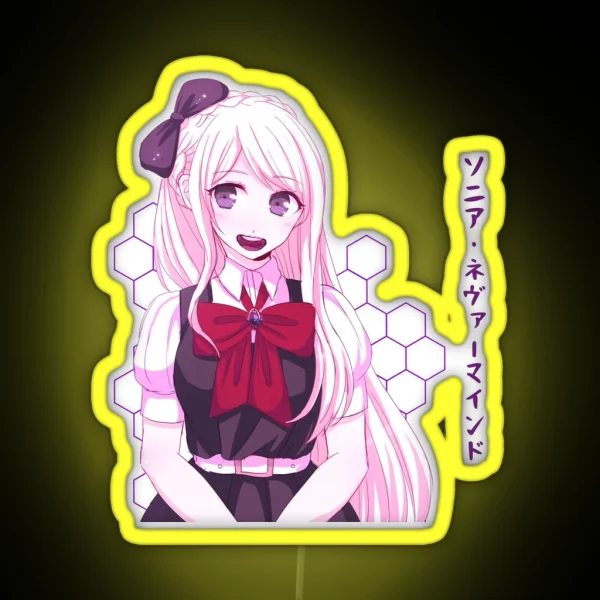 Sonia Nevermind Danganronpa Vaporwave Anime Aesthetic Pastel Goth Yami Kawaii Fairy Kei Manga RGB Neon Sign